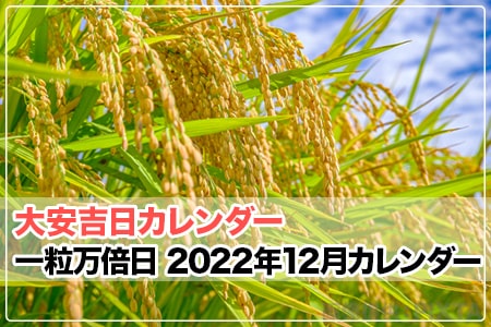 一粒万倍日 22年12月カレンダー 大安吉日カレンダードットコム